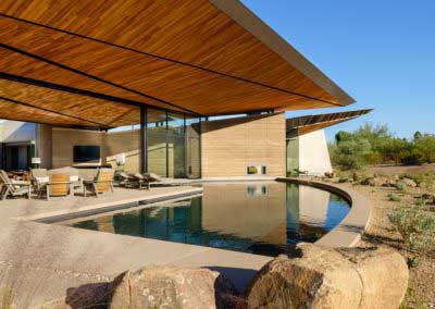 Dancing Light residence pool in Paradise Valley Arizona.