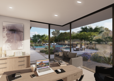 Architecture Rendering of Home Office in Fairway Vista Residence by award-winning, regionally inspired architectural firm Kendle Design Collaborative