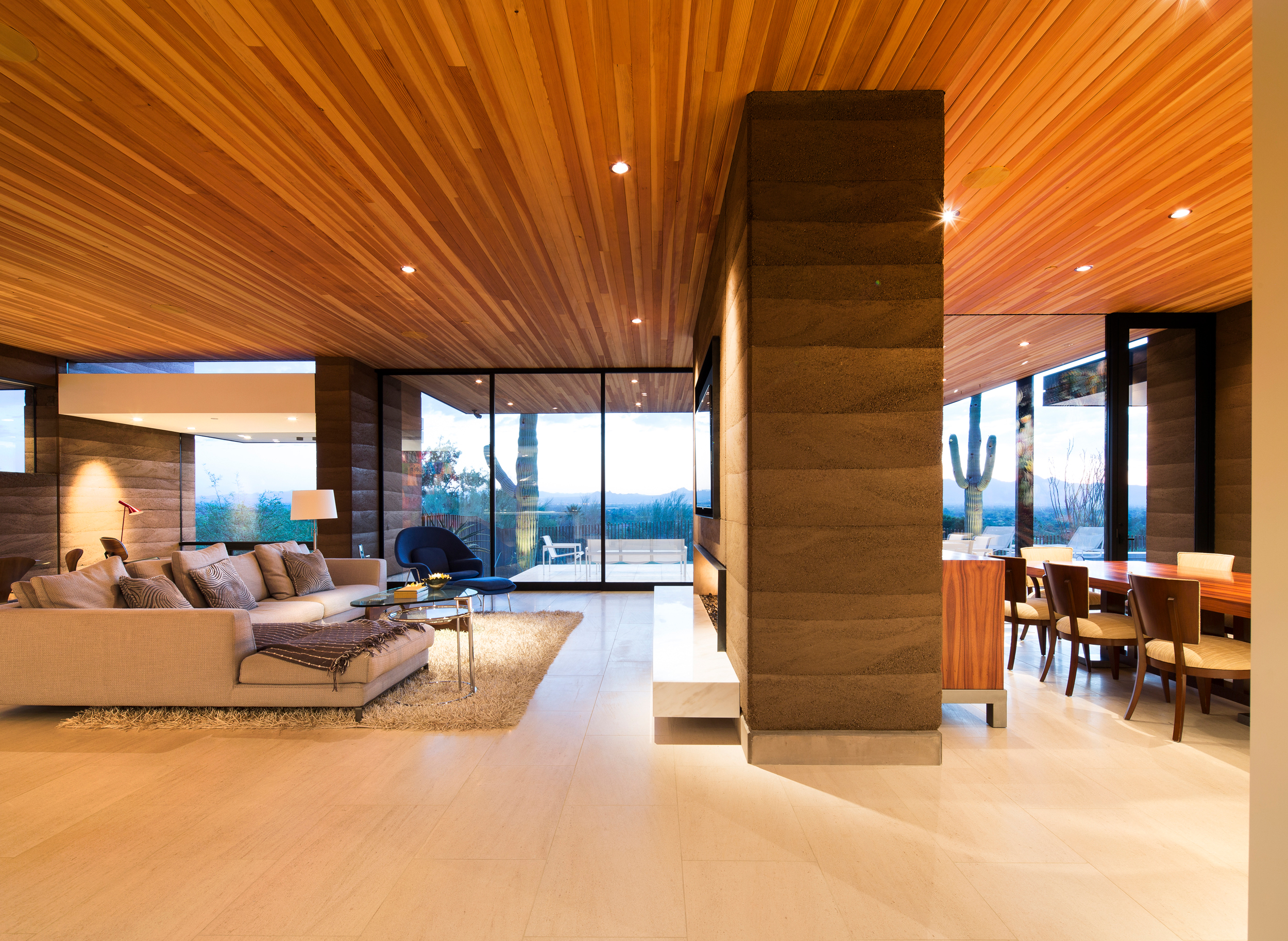 Rammed Earth Modern_Paradise Valley AZ_Custom Home_Architect_Design_Hillside_Kendle Design Collaborative (16) Birds Nest – Scottsdale Custom Home – Modern Architecture