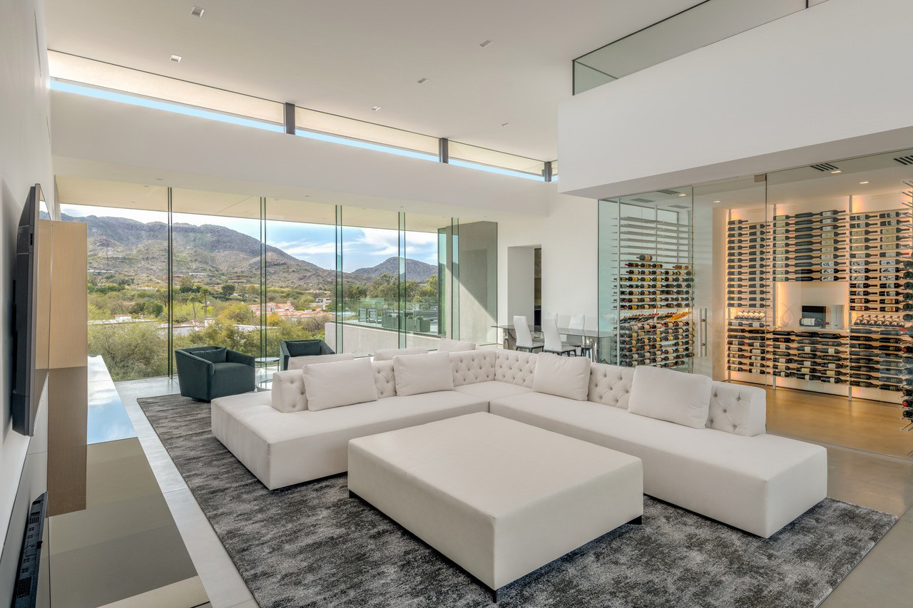 Desert Jewel 7 Desert Jewel living room with view of wine room