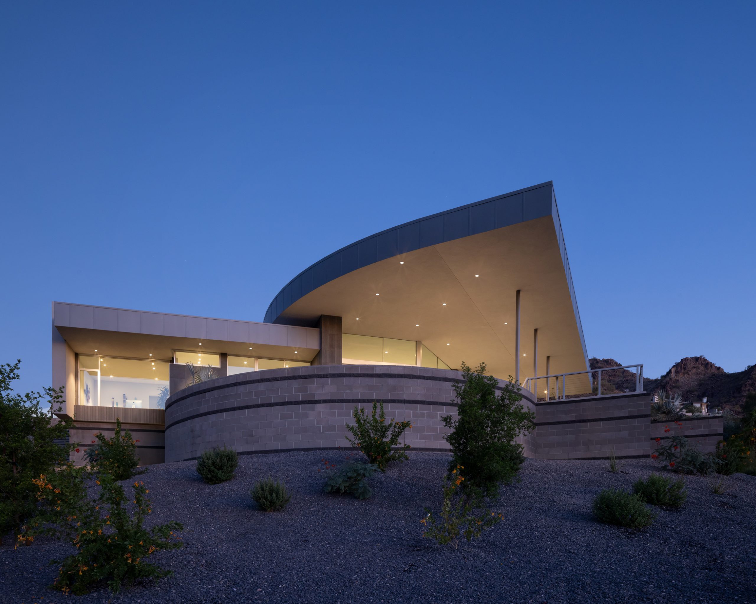 KendleDesign_ParadiseHills_0041-Pano entrance approach at custom Echo Canyon residence
