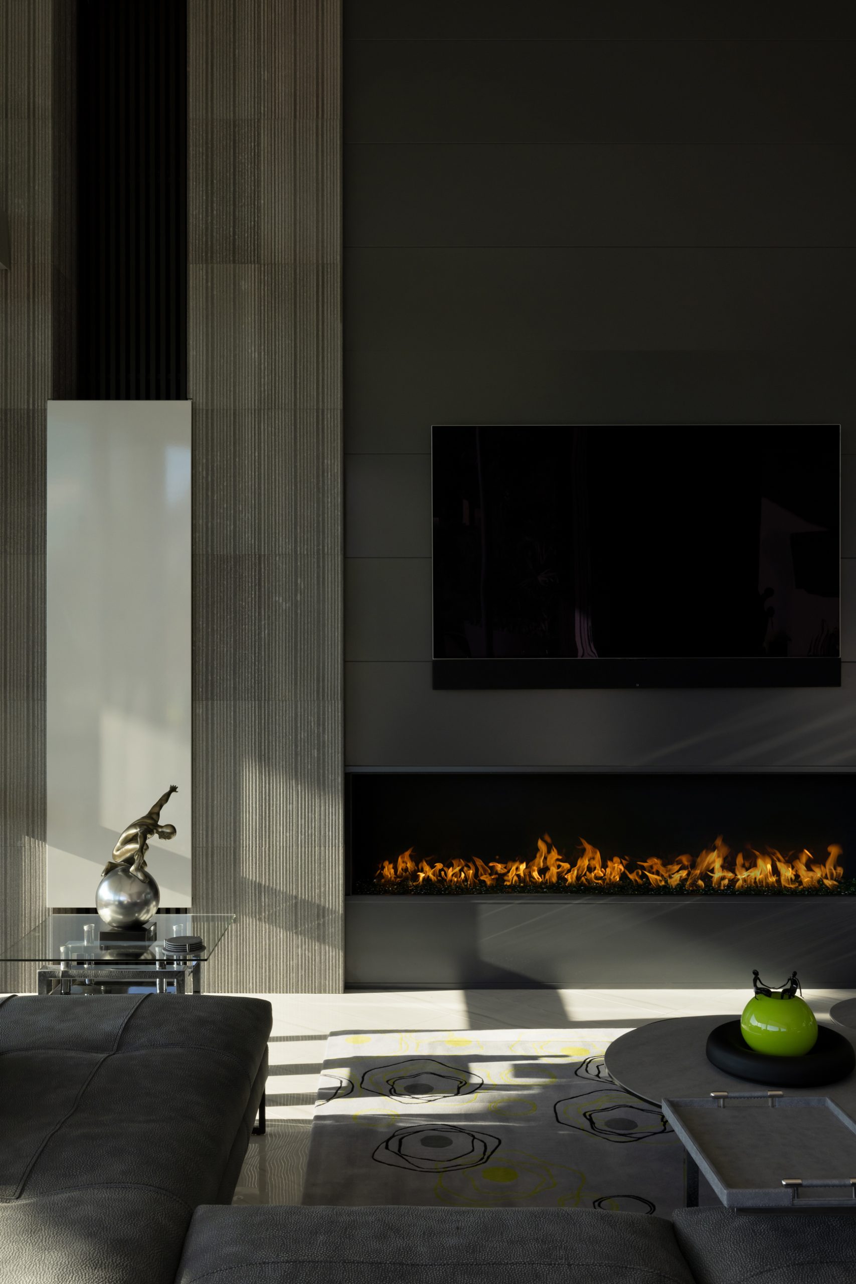 KendleDesign_ParadiseHills_0384 narrow, linear skylight in Echo Canyon custom residence